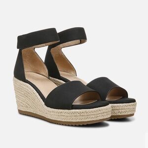 Naturalizer Sole NWT black bohemian wedge platform espadrille sandals size 9 1/2